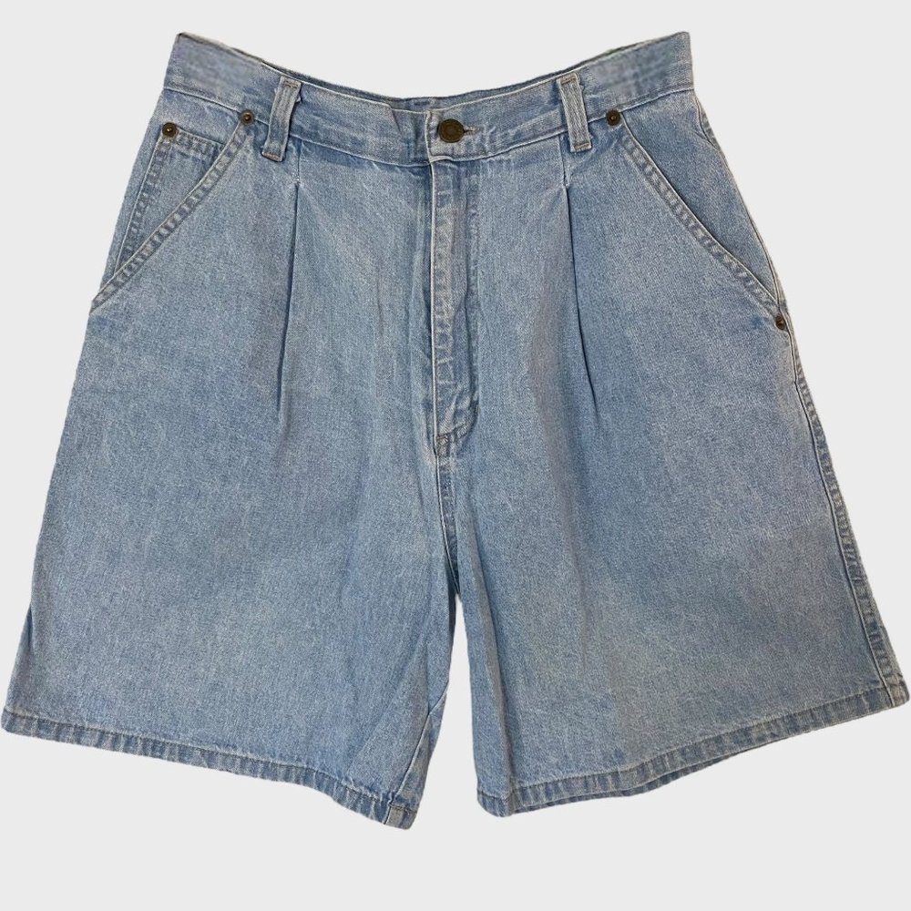 Vintage 90's Casual Corner Jean Mom Shorts Women's 10 Light Wash High-Waisted